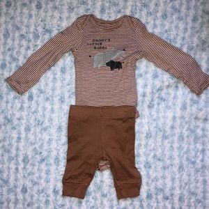 Carter’s Brown Long sleeve Rhino Set for baby boy (Newborn)